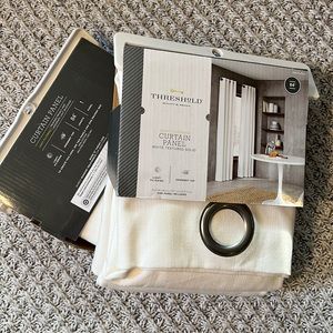 Two Threshold Curtain Panels White Textured 84” New With Tags